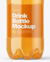 PET Bottle With Orange Drink Mockup