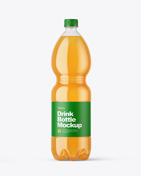 PET Bottle With Orange Drink Mockup