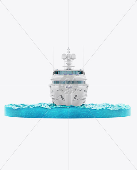 Yacht w/water Mockup - Front View