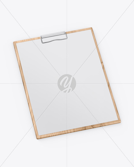 Wooden Clipboard W/ A4 Paper Mockup