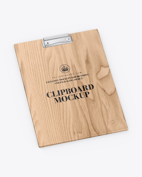 Wooden Clipboard W/ A4 Paper Mockup