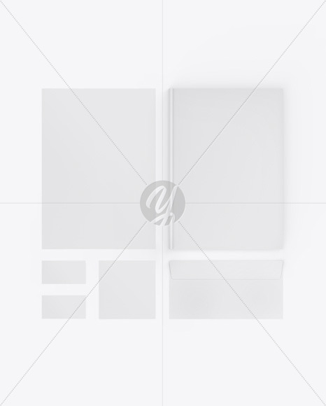 Folder W/ Papers, Business Cards, Envelope Mockup