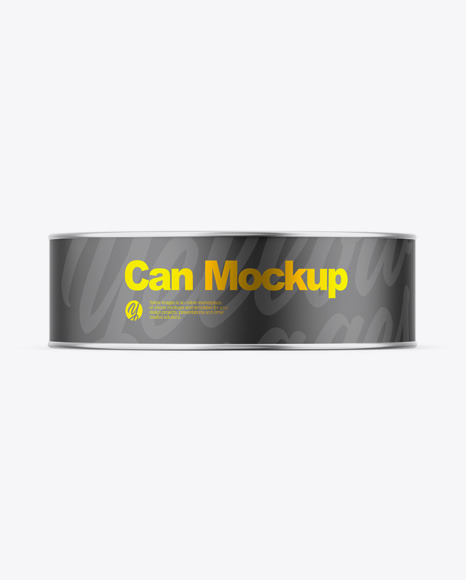 Metallic Can W/ Matte Label Mockup