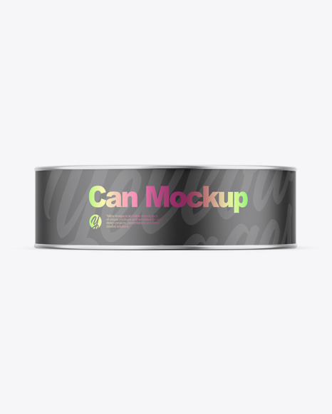 Metallic Can W/ Matte Label Mockup