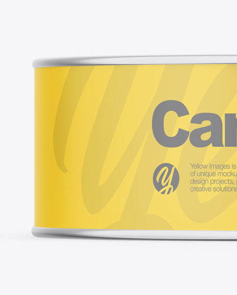 Metallic Can W/ Matte Label Mockup