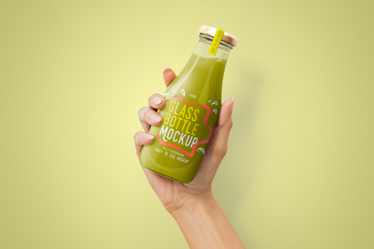 Realistic Glass Bottle Mockup Realistic Glass Bottle Mockup