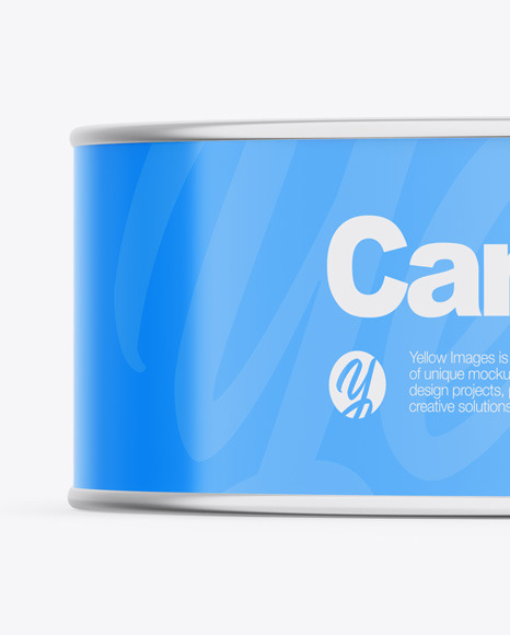 Metallic Can W/ Glossy Label Mockup