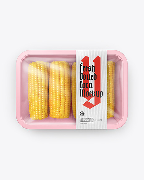 Plastic Tray With Corn Mockup