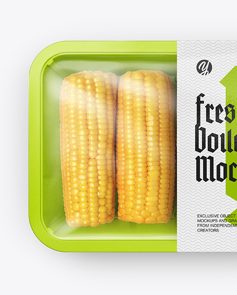 Plastic Tray With Corn Mockup