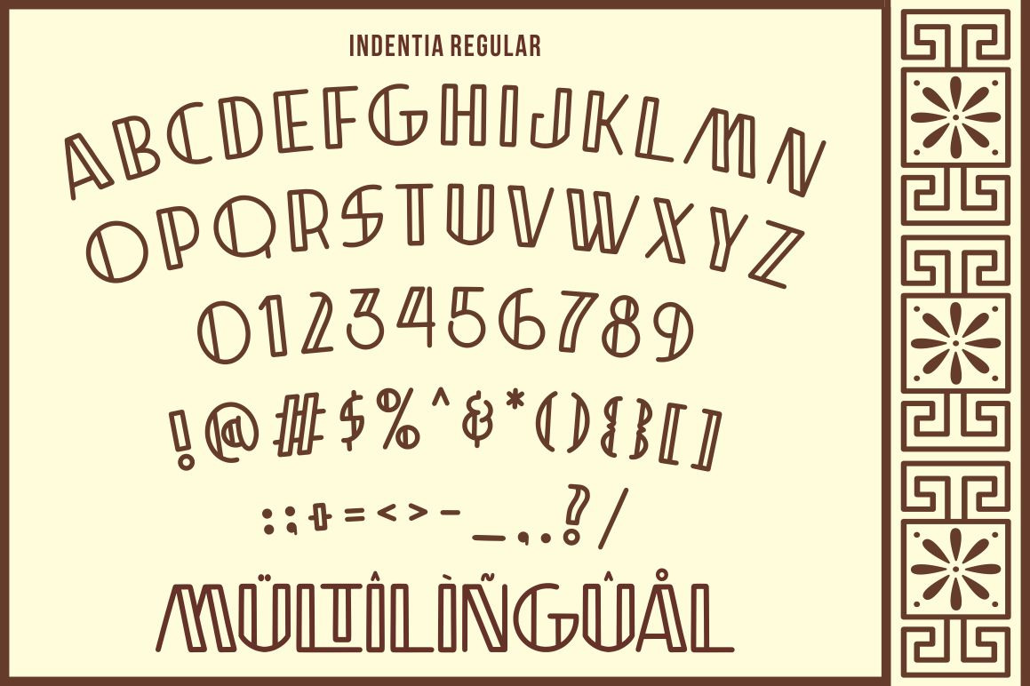 Indentia - Art Deco Typeface