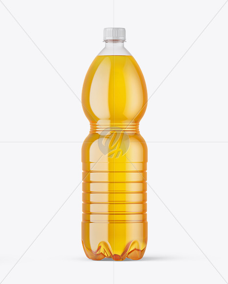 PET Bottle with Apple Juice Mockup