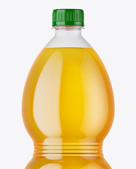 PET Bottle with Apple Juice Mockup