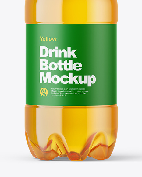 PET Bottle with Apple Juice Mockup