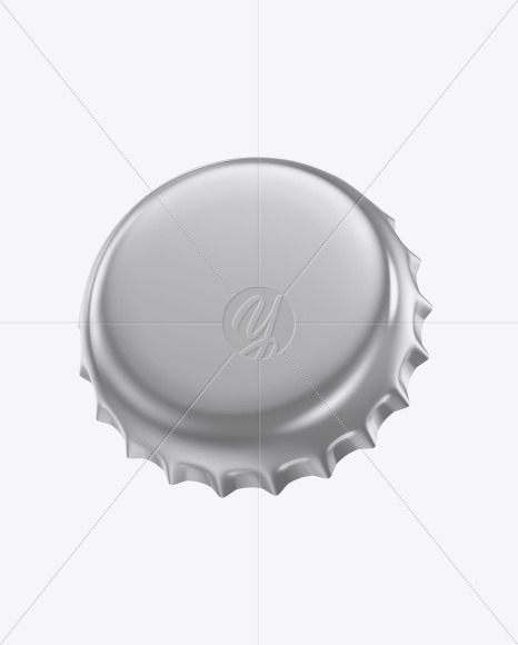 Glossy Metallic Bottle Cap Mockup