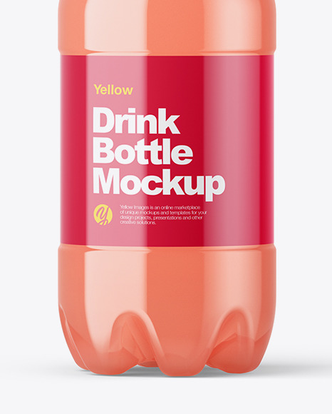 PET Bottle with Grape Juice Mockup