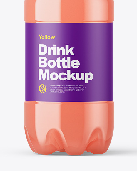 PET Bottle with Grape Juice Mockup