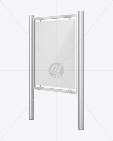 Advertising Board Mockup - Half Side View