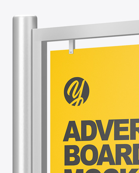 Advertising Board Mockup - Half Side View