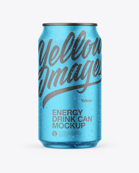 Matte Metallic Can Mockup