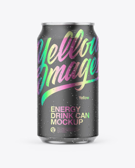 Metallic Can W/ Matte Finish Mockup