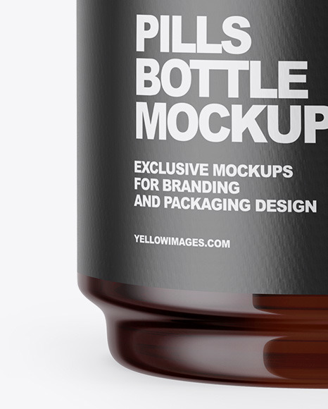 Amber Pills Bottle Mockup