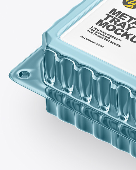 Metallic Food Tray Mockup