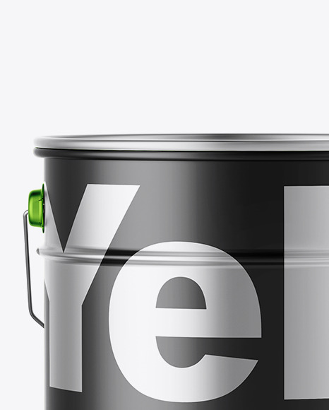 Matte Metallic Paint Bucket Mockup