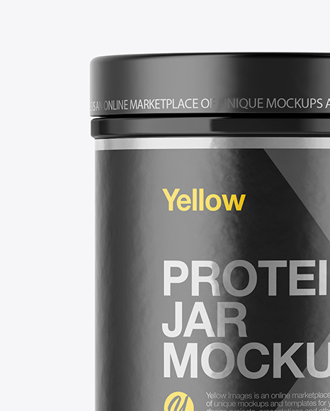 Glossy Protein Jar Mockup