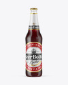 Clear Glass Bottle with Red Ale Mockup