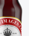 Clear Glass Bottle with Red Ale Mockup