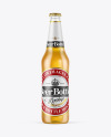 Clear Glass Lager Beer Bottle Mockup