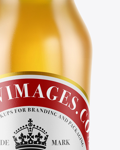 Clear Glass Lager Beer Bottle Mockup