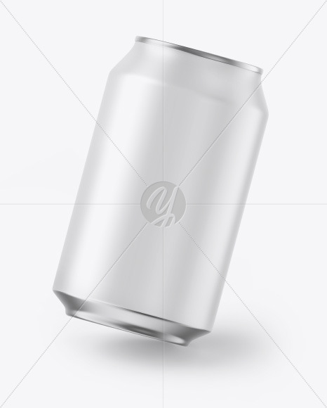 Metallic Drink Can w/ Matte Finish Mockup