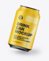 Metallic Drink Can w/ Matte Finish Mockup