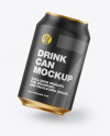 Metallic Drink Can w/ Matte Finish Mockup