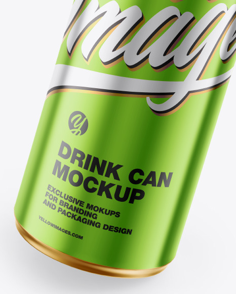 Glossy Drink Metallic Can Mockup