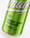 Glossy Drink Metallic Can Mockup