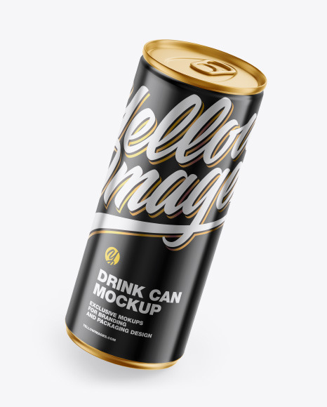 Glossy Drink Metallic Can Mockup