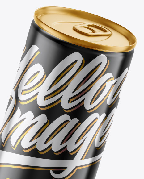 Glossy Drink Metallic Can Mockup