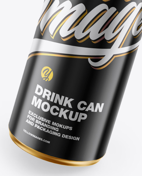 Glossy Drink Metallic Can Mockup