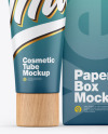 Matte Cosmetic Tube w/ Box Mockup