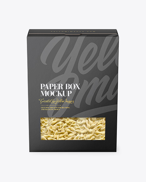 Paper Box with Farfalline Mockup - Front View
