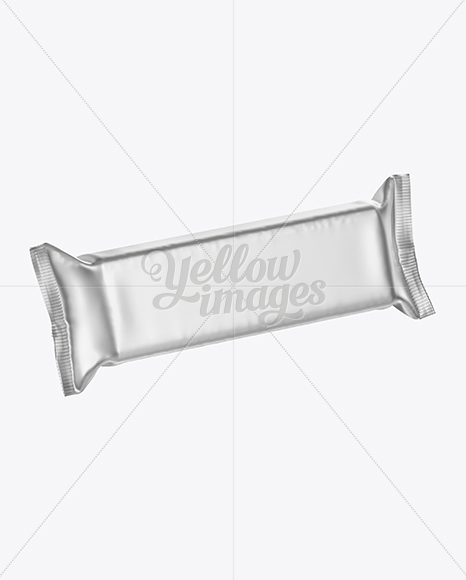 Matte Metallic Snack Bar Mockup - Halfside Front View (High-Angle Shot)