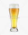 Weizen Glass with Pilsner Beer Mockup