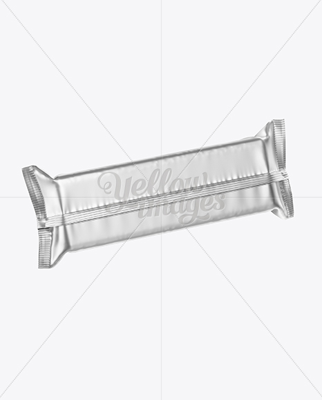 Matte Metallic Snack Bar Mockup - Halfside Back View (High-Angle Shot)