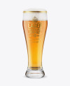 Weizen Glass with Lager Beer Mockup