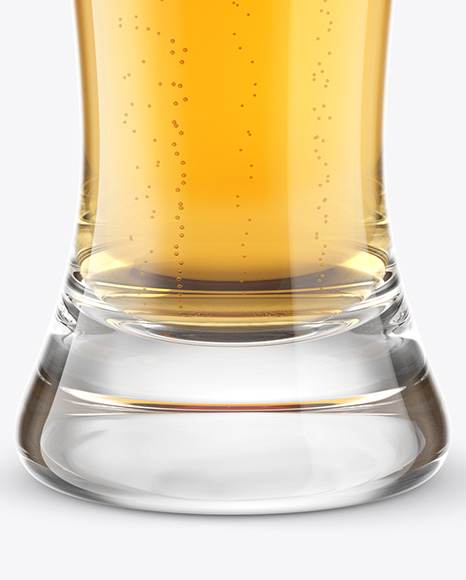 Weizen Glass with Lager Beer Mockup