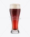 Weizen Glass with Red Ale Beer Mockup