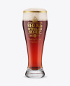 Weizen Glass with Red Ale Beer Mockup