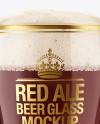 Weizen Glass with Red Ale Beer Mockup